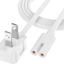 AGVEE 6.6ft 90 Degree Power Cord for Sony PS5/PS3 Slim, Xbox Series S/X, Xbox One S/X, 2 Prong C7 Universal TV Power Cable Replacement, Sleek Minimalist Design, White