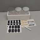 Dog Treat Container for Countertop - Dog Food Storage with 3 Jars - Pet Food Organizer For Puppy - Airtight White Wooden Dog Treat Storage With Lids - Great Gift for Pet Dog Owners