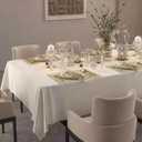 ZIWUROAD Table Cloth for Rectangle Tables, Waterproof Washable Double-Sided Tablecloth, Soft Thick Classic Table Cover for Dining, Wedding, Party Decorations - 60 x 120 Inch, Cream