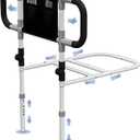 Adjustable Support Grab Bars Bumper for Twin Queen King Size Under Mattress Bedside Cane Railings for Seniors Adult Pull Up Assist Bed Rails for Elderly Adults Safety to Get in and Out of Bed