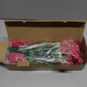 24 Bundles Artificial Flowers for Outdoors, Realistic Fake Silk Flowers for Outside Decoration, No Fade Faux Plants Outdoor Planter Window Box Porch Patio Decor(Rosy red)