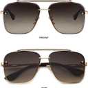 Gtand Fashion Trendy Square Aviator Gradient Sunglasses For Women Men Vintage Metal Sun Glasses