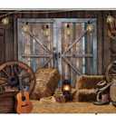 7X5FT Western Cowboy Backdrop Wooden House Granary Photography Background Western Party Supplies Wild Western Party Decoration Boys' Birthday Banner Photo Booth DH-260