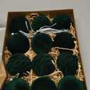 12Pcs Velvet Christmas Tree Ornaments 3.14 Inch Green Large Christmas Balls Xmas Hanging Ornaments for Wreath Garland Table Centerpiece Arrangement(Green)