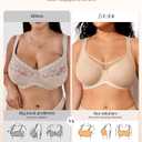 LetsJoli Minimizer Bras for Women Full Coverage Plus Size Comfort T Shirt Unlined Bra with Underwire for Heavy Breast (Brown, M)
