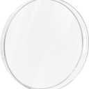 MAONAME Clear Round Serving Tray with Handles, 13" Plastic Clear Tray, Round Decorative Trays for Coffee Table, Ottoman, Bathroom, Vanity