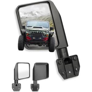 Side Mirrors for Half Doors Side View Mirrors for Tubular Doors Compatible with Jeep Wrangler TJ JK JL Gladiator JT 1997-2025 -1 Pair