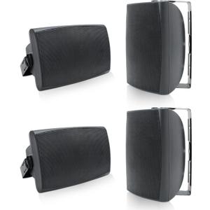 Herdio 6.5 Inch 800W Outdoor Bluetooth Speakers Wired Waterproof with Multifunctional Amplifier, Wall Mount Speaker for Patio Home Poolside Deck Backyard(2 Pairs,Black)