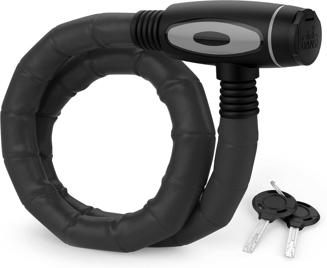 DANSI Armoured Lock Bicycle I Secure Theft Protection with 2 Keys I Bicycle Lock Bike Lock Bicycle Locks E-Bike (18 x 850 mm)