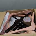 Amber Home 10 Pack American Red Cedar Wood Coat, Suit Hangers with Extra Wide Shoulder, Wooden Jacket Clothes Hanger Smooth Deluxe Aromatic Natural Cedar with Non Slip Velvet Pant Bar