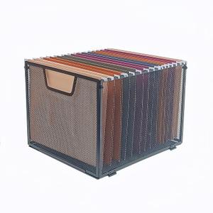 Metal Mesh Hanging File Organizer, Office/School/Home File Crate,13.8 x 12 x 10 inches,Black