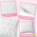 Moukeren Bow Pillow Covers 18x18 Inch Set of 4, Cute Bunnies & Bowknot Design, Soft Plush Coquette Room Decor, Fluffy Spring Decorative Pillowcases for Couch Bed Sofa Living Room(White)