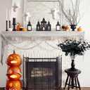 5 Pack 13.4 Inches Black Eucalyptus Stems, Black Flowers and Branches, Fake Vase Table Centerpiece House Dcor, Faux Flowers for Crafts, Indoor Outdoor Halloween Decorations for Parties, Haunted House