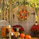 Fall Wreaths for Front Door Outside 24" Autumn Wreath with Fake Pumpkins, Pinecones, Berries, Fall Wreaths for Indoor & Outdoor, Falls Wreath for Home, Porch, Harvest, Halloween, Thanksgiving Decor