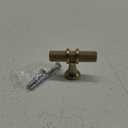 Amerdeco 10 Pack Champagne Bronze Cabinet Knobs 2 Inch Length Single Hole T Bar Kitchen Cabinet Knob Knurled Cabinet Pulls for Drawer Cupboard