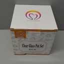 Clear Glass Pot Set for Cooking On Stove - 1.5l/50 Fl Oz Glass Cookware Simmer Pot for Safe for Pasta Noodle, Soup, Milk