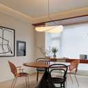 JAYMP Wabi Sabi Pendant Light, Modern Silk Pendant Light for Dining Room Living Room Bedroom, 3000K Warm White Light, Adjustable Cord Hanging Lamp (Matte White, 80cm/31.5inch)
