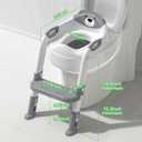 Potty Training Seat SKYROKU Potty Training Toilet with Step Stool Ladder, for Kids Boys Girls Toddlers - Comfortable Safe Potty Seat with Anti-Slip Pads Ladder 8838, Grey