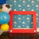 Cartoon Story Birthday Party Decoration Large Photo Booth Props Decor 24'' x 16'' Red Picture Frame Backdrop Birthday Photo Frame for Friend School Classroom Party Supplies Favors