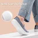 STQ Slip on Shoes for Women Breathable Fashion Sneakers Comfortable Knit Casual Shoes (Blue)