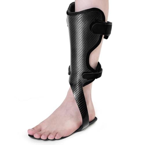 Estinko Carbon Fiber AFO Brace Ankle Foot Orthosis Lightweight Foot Drop Brace Drop Foot Brace for Walking Gait Assistance Ankle Instability, Right-Medium
