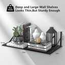 Deep Floating Shelves for Wall Set of 3, 24W x 12 Inch Deep Black Floating Shelves, Wide Floating Wall Mounted Shelves for Living Room, Kitchen, Office, Bedroom, Bathroom, Laundry Room