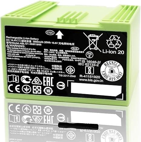 2800mAh for irobot i7 Battery Replacement for iRobot Roomba e and i Series, for J7 Battery roomba i7 i7+ i8 i6 i4 i4+ i3 i3+ i7158 J7 7150 7550 and e e5 e6 e5150 e5152 e6198 ABL-D1 ABL-D2 ABL-F 14.4V