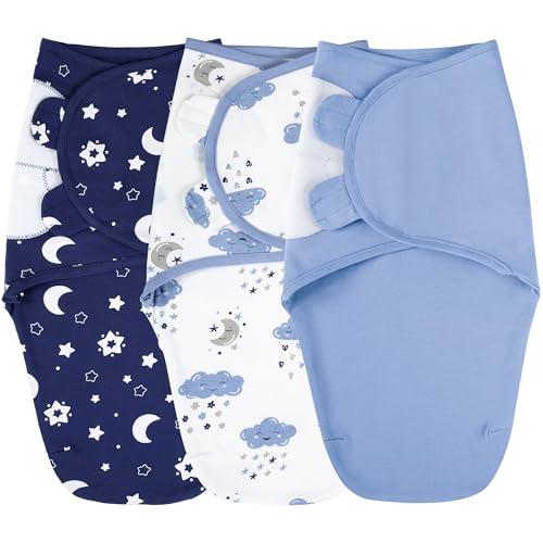 Yoofoss Baby Swaddles for Newborns 100% Cotton, Adjustable Swaddle 3-6 Months 3 Pack Newborn Swaddle Sack, Breathable Soft(Medium)