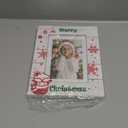 5x7 Merry Christmas Picture Frame, Holds 5x7 Photo or 4x6 with Mat, Wood Photo Frame for Wall & Tabletop Display, Santa Snowflake Reindeer Crystalball Gift Decor, Whitewashed