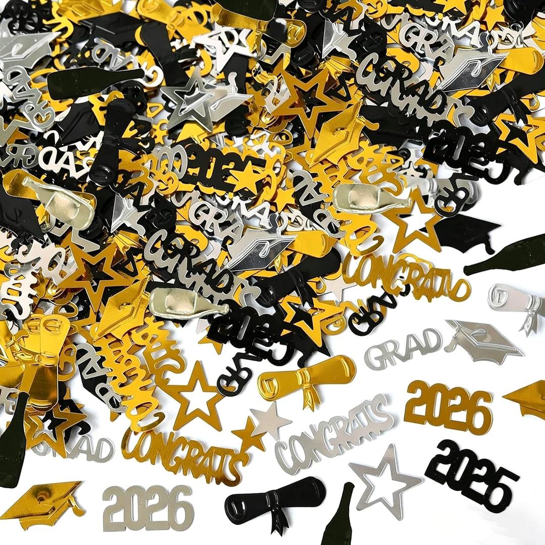 3 x 1500PCS 2026 Graduation Confetti Graduation Party Grad Cap Diploma Table Scatter Class of 2026 Scatter Decoration for Congrats Grad Theme Party Table Decor Favors