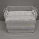 ARC 3-Tiers Cupcake Carrier (White) - Cupcake Holder and Cake Transport Container that Holds up to 36 Cupcakes or 3 Large Cakes - BPA-Free, Great for Parties & Festivals