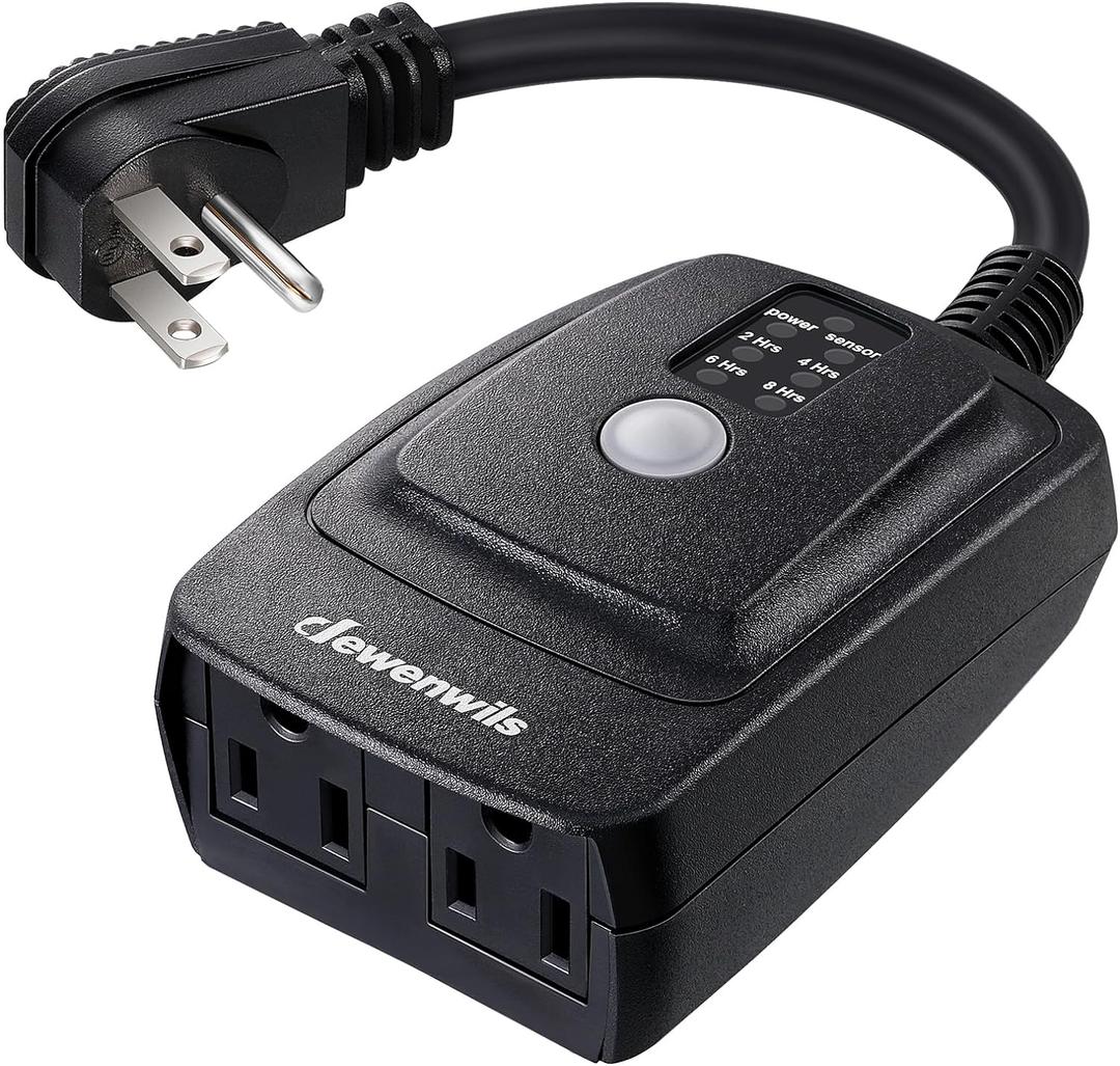 DEWENWILS Outdoor Timer for Lights, Waterproof Outlet Timer with 2 Grounded Electrical Outlets, for Christmas, 15A 1/2HP, UL Listed