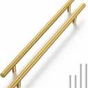 Haliwu 5 Pack Cabinet Handles Brass Gold Cabinet Pulls 8-4/5 Inch Hole Center Drawer Pulls Modern Bar Dresser Handles for Bathroom Kitchen Bedroom