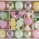 45Pcs Christmas Balls Ornaments Set, Candy Christmas Tree Ornaments, Shatterproof Plastic Decor for Xmas Tree Hanging, Festival Home Party Decors, IDEAKIT