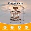 UOFUS 3-Light Farmhouse Vintage Semi Flush Mount Ceiling Light Fixtures in Rustic Bronze Metal Chandelier for Island Living Room Bedroom Kitchen Foyer Laundry Room Entryway Hallway