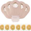 Carbou 21 PCS Ostomy Supplies Colostomy Bags Two Piece Drainable Pouches with Closure 12", Ileostomy Stoma Care,Cut-to-Fit(15pcs Bags+6pcs Barrier)