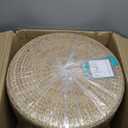 Jute Pouf Ottoman | Footrest Pouf | Hand Braided - Round Boho Pouffe - for Living Room, Bedroom, Nursery (20"x20"x10") Natural