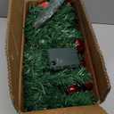 9Ft Pre-lit Christmas Garland with LED Lights Battery Operated, Holiday Decoration Stairs Wall Mantle Door Indoor Outdoor, Decorated with Red Flower, Balls, Berries, Snowy Pine, Christmas Collection