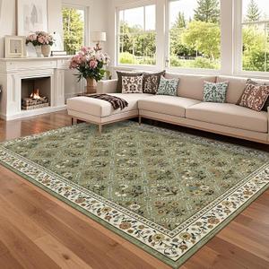 GarveeHome Floral 9x12 Area Rugs for Living Room Bedroom, Soft Washable Rugs