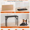 Folding Table Computer Desk - 35.8" No Assembly Folding Desk Design and Foldable Office Desk, Small Desk for Bedroom, Compact Storage Portable Use for Dorm and RV Small Space, Dark Oak