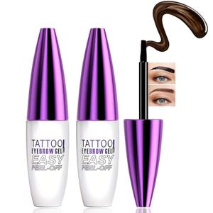 2Pcs Dark Brown Tattoo Eyebrow Gel Easy Peel Off, Tinted Eye Brow Gel, Waterproof & Sweatproof & Transfer-proof, All Day Weal, for All Skin Types, Mother's Day Makeup Gift
