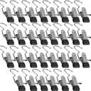 Space-Saving Clothespin Hat Pants Storage Hanging Travel Hook, Stainless Steel Boot Hangers Clips Boot Hangers for Closet, Laundry Hooks Hanging Clips Clothes Pins Socks Towel Clips (Black, 30Pcs)