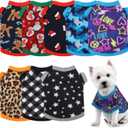 8 Pieces Dog Sweaters for Small Dog Girl Boy Winter Chihuahua Clothes Puppy Sweater Warm Shirt Puppy Fleece for Halloween Christmas Pajamas Yorkie for Pets Pup Cat(Classic Pattern, X-Small)