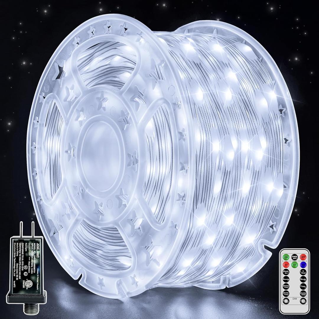 Christmas Lights Cool White, 800LED 262FT Christmas Tree Lights IP67 Waterproof, Plug in Fairy Lights with Remote 8 Modes Timer, Xmas Light for Outdoor Indoor House Holiday Decor