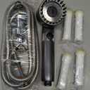 Filtered Shower Head with Handheld - High Pressure 3 Spray Modes Showerhead with Filters, 12 Replaceable Water Softener Filters for Hard Water | Ion Shower Drops Head with 75" Anti-Burst Hose (Gray)