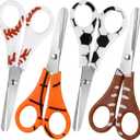 Therwen 24 Pcs Sport Blunt-tip Scissors Set 5 Inch Soccer Football Basketball Volleyball Safety Scissors for School Classroom DIY Crafting Back to School Supplies for Teacher Gifts