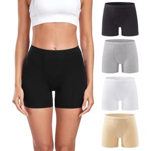wirarpa Women's Modal Boy Shorts Panties Soft Microfiber Boxer Briefs Underwear 4 Pack, XL