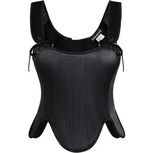 Scarlet Darkness Corset Tops for Women Renaissance Overbust Bustier Bodice with Zipper (12, Black)