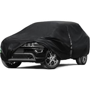 6 Layers Car Cover Waterproof All Weather for Automobiles, SUV Cover Size A7 Universal Fit for Toyota Highlander, Honda Pilot, Nissan Pathfinder/Murano, BMW X5/X6 (191-201 inch)