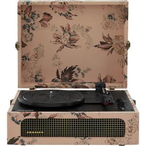 Crosley CR8017B-FL Voyager Vintage Portable Vinyl Record Player Turntable with Bluetooth in/Out and Built-in Speakers, Floral
